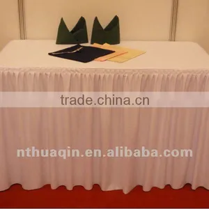 Wedding Table Skirting Cover Scuba Polyester Box Pleats Table Skirt thumbnail-1
