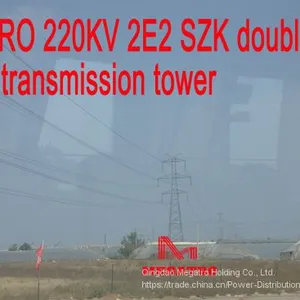 MEGATRO 220KV 2E2 SZK Double Circuit Tangent Transmission Tower thumbnail-1