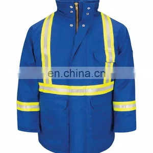 Red 100%cotton 3m Reflective Winter Safety Reflective Jacket for Electrician thumbnail-5
