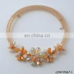 Beaded Choker Necklace With Flower thumbnail-3