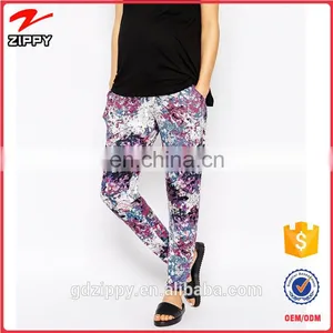 New Fashion Casual Floral Printed Women's Harem Pants Wholesale thumbnail-1