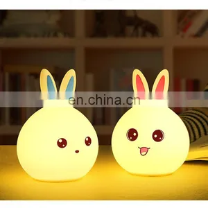 Hot Selling Lovely Rabbit Silicone Night Lamp USB Rechargeable Colorful Led Light thumbnail-1