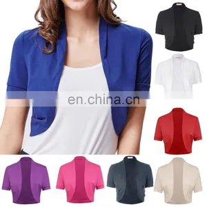 Belle Poque Women Short Sleeve Pleated Sides Cotton Bridal Shrug Bolero Dress Jacket BP000215-3 thumbnail-5