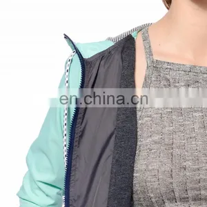 Coats and Jackets Woman Wholesale Custom Windbreaker Nylon Bomber Jackets thumbnail-4