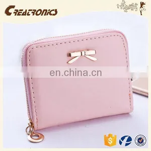 CR European Test Passed Smooth pu Surface Inlaid the Bow Mini Coin Purse White Styling Small Women Wallet and Euro Coin Wallets thumbnail-6