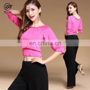 T-5195 Egyptian Modal Sexy Top and Pant Belly Dance Set thumbnail-1
