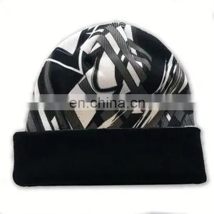 Hot Sale 100% Acrylic Custom Knitted Cuff Beanies With 3D Logo Embroidery thumbnail-6