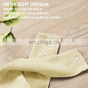 2019 Latest Linen Textured Turkish Rideaux Salon Voile Curtains Linen Curtains With Polyester Voile thumbnail-5