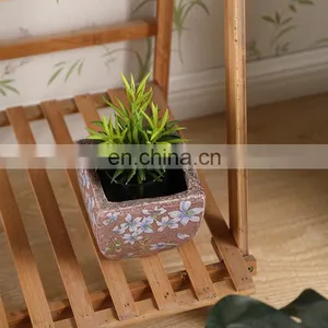 Garden Supplies Cheap Custom Indoor Balcony Home Decor Pink Square Large Flower Plant Pots for Succulent thumbnail-4