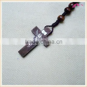 Lasted Imitation Long Wood Jesus Beaded Necklace Jewelry thumbnail-3