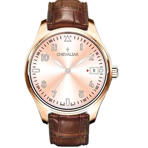 Stainless Steel Water Resistance Fashion Watches Genuine Leather Quartz Man Watch thumbnail-5