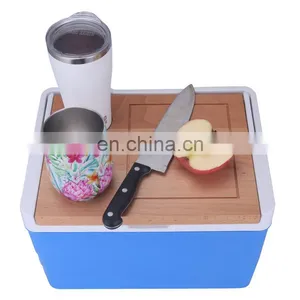 11L pu Foam Food Grade OEM Insulated Outdoor Picnic Cooler Box With Wooden Lid Portable Cooler Box Wholesale Eco Friendly Gint thumbnail-2
