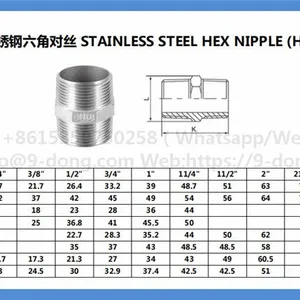 Carbon Steel Stainless Steel 304 304L 316 316L Low Pressure Casting Fittings Thread Connector Hex Nipple thumbnail-5