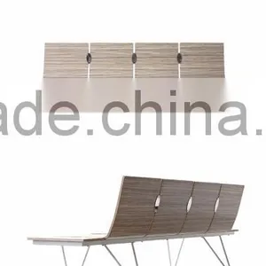 Curve Plywood Waiting Chair Airport Chair Public Seating H63A-4FT-V for Spain Design thumbnail-5