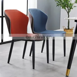 Nordic Restaurant Modern Upholstery Fabric Leather Dining Chairs for Sale thumbnail-2