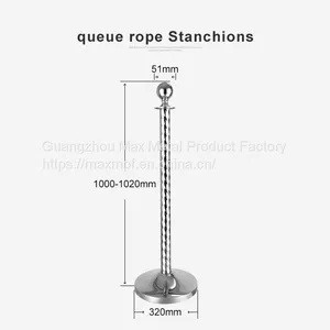 LG-M10 Thread Titanium Stainless Steel Crowd Control Rope Queue Barrier Poles thumbnail-2