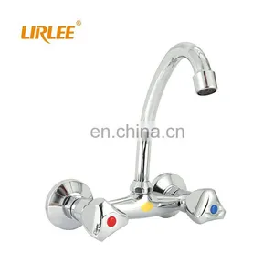 LIRLEE OEM Wall Mounted Kitchen Mixers Sink Taps Double Handles Household Kitchen Faucet Water thumbnail-2