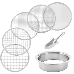 Soil Sifter Stainless Steel Riddle Sieve Set for Gardening With 5 Sizes 8