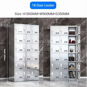 8 Door Metal Locker Cabinet -STC077|Stainless Steel Locker-Hanging Rod & Locks for Employee Changing Rooms-Leading Stainless Steel Furniture Supplier thumbnail-2