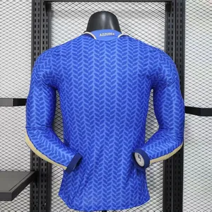 2627 Italy Home Player Version Jersey New Style USA, Canada, Mexico World Cup Soccer Shirt Long Sleeve Men's Blue Adult Sports Team Uniform thumbnail-2