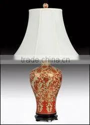 Chinese Antique Famille Rose Ceramic Lamp thumbnail-1