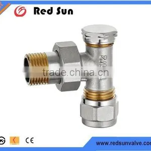 HR5110 Brass Drain Angle Chrome Radiation Valve thumbnail-1