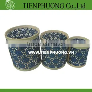Colorful Handmade Bamboo Basket thumbnail-1