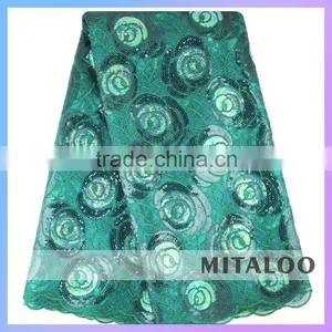 Mitaloo Good Selling Customized Beaded Bridal Lace Wholesale Christmas Organza Lace Fabric MOG0192 thumbnail-1