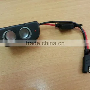 41/0.254 BC Power Cable With Twins Cigarette Female Plug and 4.57 MmEurope Connector thumbnail-1
