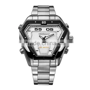 2015 Japan Movement Double ca Lendar All Stainless Steel Watches Waterproof thumbnail-3