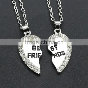 Love English Pendants Alloy Pendant Fashion Diamond Best Friends Necklace Quality Choice thumbnail-1