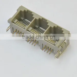 Side Entry 1*3port RJ45 PCB/telephone Jack thumbnail-1