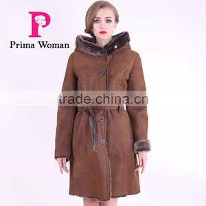 New Design Winter Women Long Slim Fit Wool Fur Coat thumbnail-6
