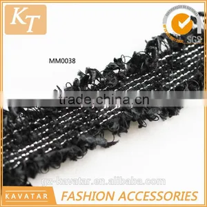 Full Frontal Fashion Design Black Lace Trim for Fashion Garment thumbnail-1