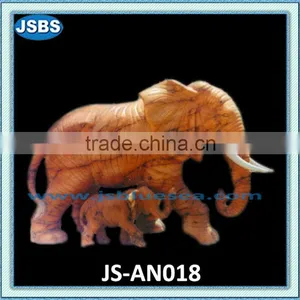 Red Marble Elephant Carving Statue thumbnail-1