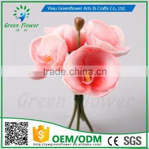 2016 Wholesale PU Latex Artificial Flowers Moth Orchid Four Pieces Real Touch Babys Breath Fake Flower thumbnail-3