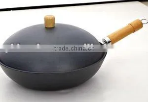 Iron Non Stick Wok With Metal Cover or Lid thumbnail-1