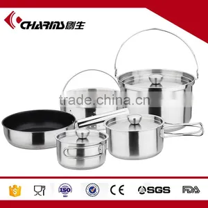 Stainless Steel Pots Foldable Camping Cookware Set thumbnail-1