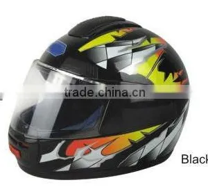 Prowel-101 Black Alternating With Yellow Motorcycle Helmets thumbnail-1