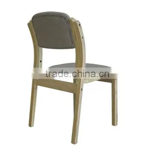 Solid Beech Wood Chair With Fabric Material thumbnail-3
