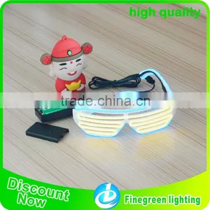 Hot Product EL Wire Sunglasses Sound Activated Light Up El Wire Glasses, EL Wire Shutter Shades Sunglasses thumbnail-3