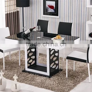 Small Apartment Minimalist Modern Tempered Glass Dining Table Dinette Combination thumbnail-2