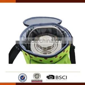 Outdoor Insulated Round Lunch Bag With Adjustable Shoulder Strap thumbnail-5