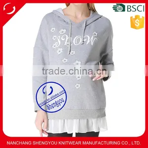 Custom 100% Cotton Pregnant Women Maternity Hoodies & Sweatshirts thumbnail-1