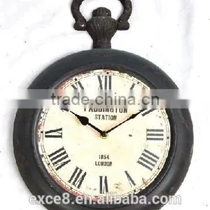 Handmade Retro Vintage Round Iron Wall Clock thumbnail-1