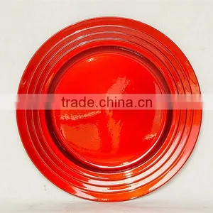 Plastic Wedding Red Charger Plates thumbnail-1