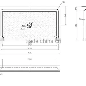 SUNZOOM Single Threshold Shower Base,thin Shower Tray,left and Right Center Drain Shower Base, thumbnail-2