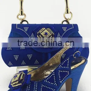 CSB5122 Fashionable Design Good Quality Fast Shipping Royal Blue Shoes Matching Bags for Ladies thumbnail-1