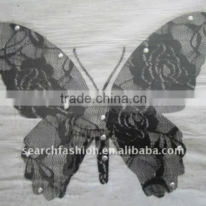 Laser Cut Butterfly Shape Lace DIY Desgin Hot Fix Motif Iron on Clothes thumbnail-1
