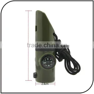 Outdoor 7 in 1 Emergency Plastic Lifesaving Flashlight Whistle Compass Survival Whistle With Led Flashlight thumbnail-5